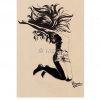 Impression laser d'un dessin à l'encre représentation une femme qui saute de joie ©Ysae illustrations
