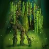 Dessin numérique d'un gardien élémentaire de la terre sous forme d'-homme-arbre, hommage à Tolkien et à Sylvebarbe de la forêt de Fangorn dans le seigneur des anneaux ©Ysae illustrations