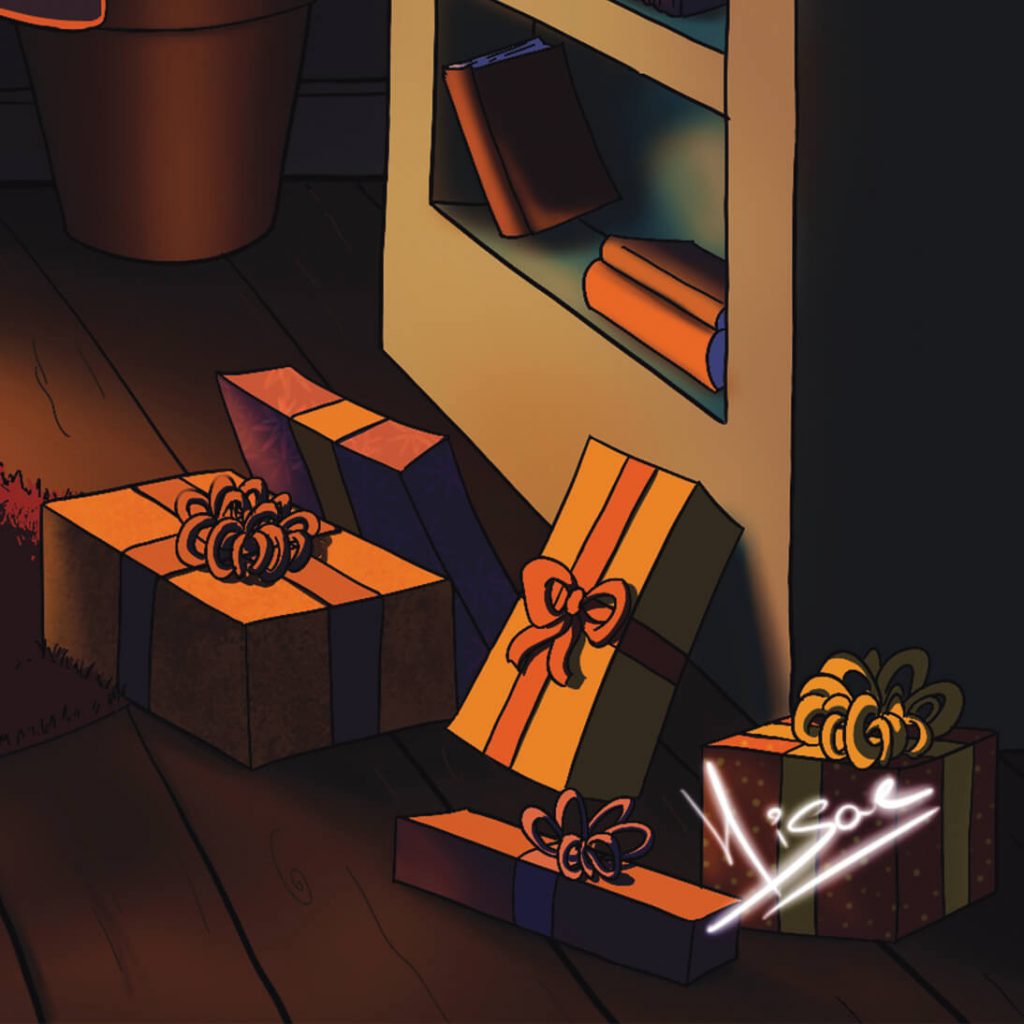 Dessin numérique représentant des cadeaux ©Ysae illustrations