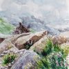 Croquis à l'aquarelle d'un cairn dans les Black Cullins, sur l'Île de Skye en Ecosse @Ysae illustrations