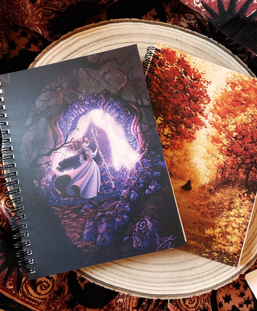 Deux carnets à spirales illustrés de dessins de Hisae illustrations ©Ysae illustrations