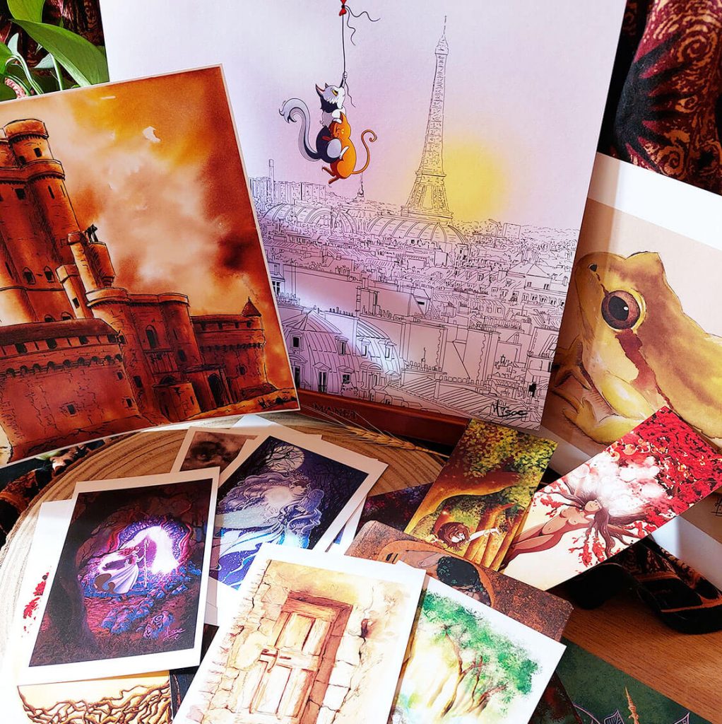 Dessins imprimés à partir de dessins à l'encre, à l'aquarelle, à la gouache ou numérique proposés à bas prix @Ysae illustrations