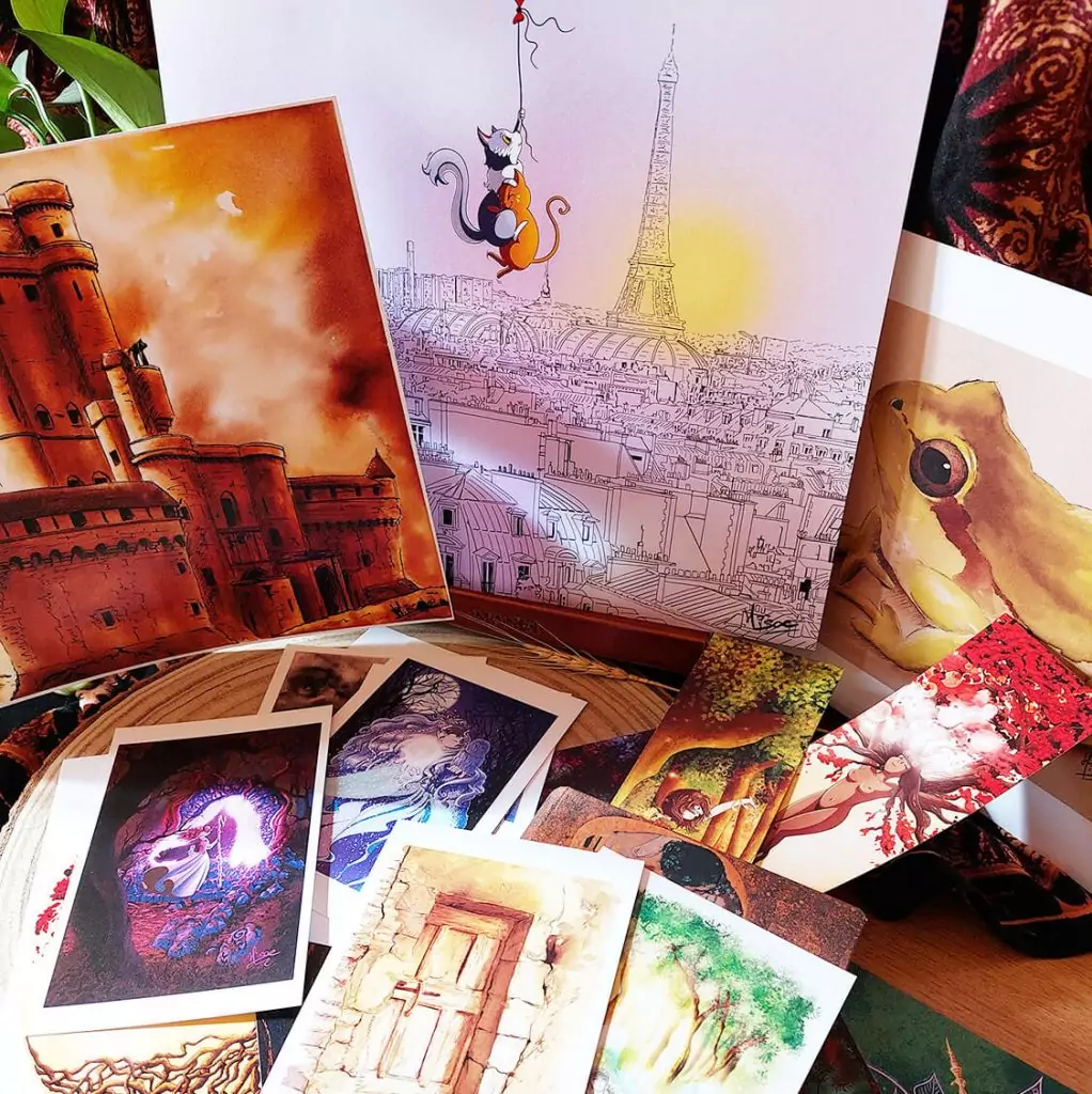 Dessins imprimés à partir de dessins à l'encre, à l'aquarelle, à la gouache ou numérique proposés à bas prix @Ysae illustrations