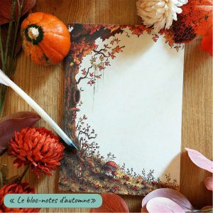 Bloc-notes illustré avec un arbre aux couleurs de l'automne @Ysae illustrations