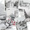 Dessins de paysages à l'encre de Chine et aux feutres @Ysae illustrations