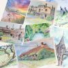Aquarelles personnalisées de maisons, paysages en France, Angleterre ou en Écosse @Ysae illustrations
