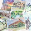 Aquarelles personnalisées de maisons, paysages en France, Angleterre ou en Écosse @Ysae illustrations